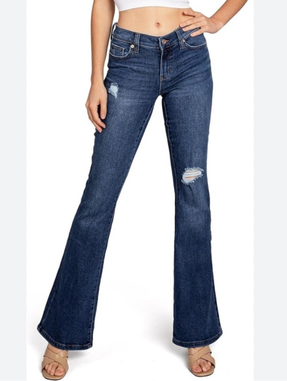 Re Generation  Flower Low Rise  Flare Jeans Pants